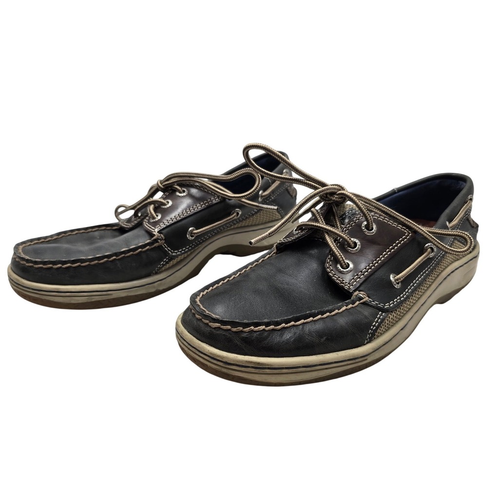 Sperry Billfish 3-Eye Boat Shoes Dark Brown Leather Mens 8 Streetwear Preppy